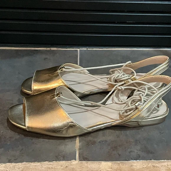 Aldo Metallic Strappy Sandals 8.5 - Picture 6 of 10
